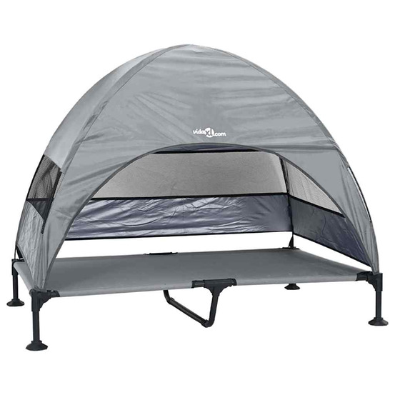 Lit surélevé pour chien gris clair 127 x 81 x 108 cm