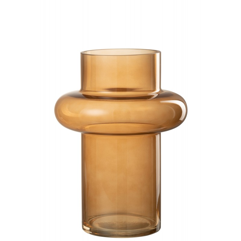 Vase anneau en verre orange 21.5x21.5x29 cm