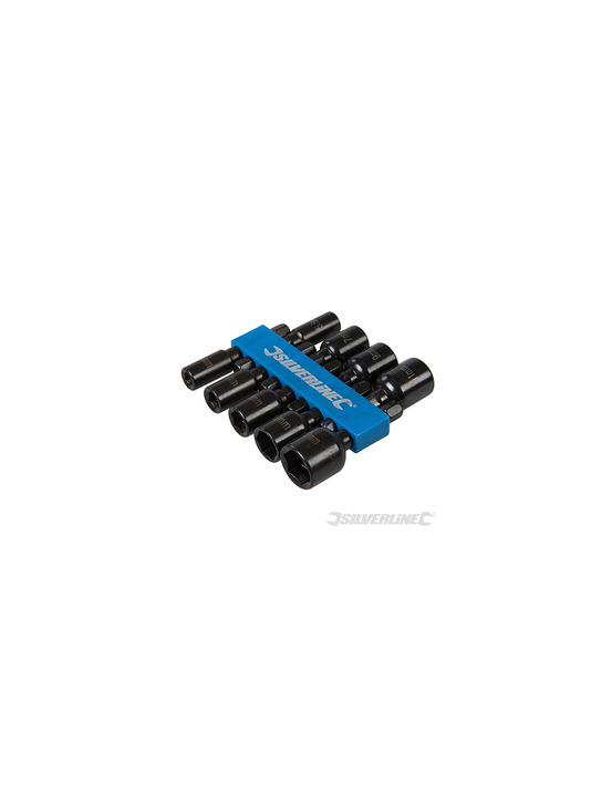 Silverline - embouts de vissage d'écrous magnétiques, 9 pcs - 5 – 12 mm