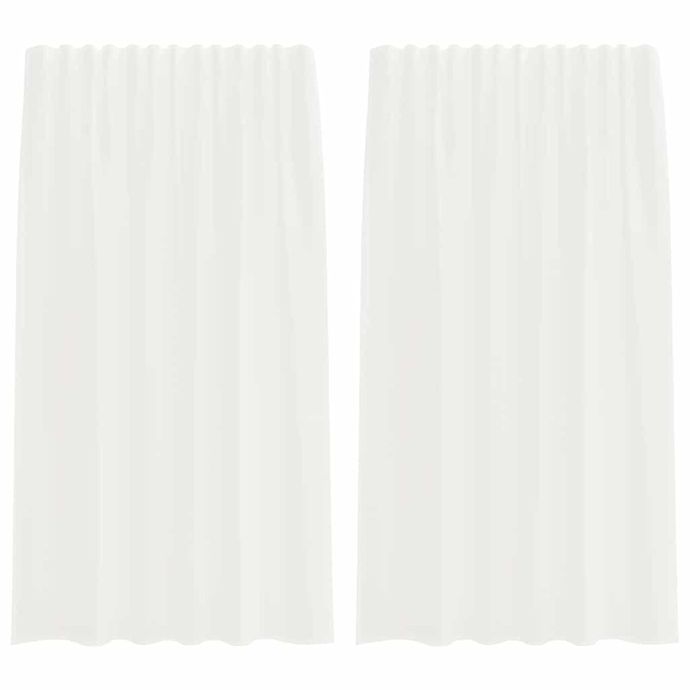Rideaux en voile avec passe-tringles 2 pcs blanc