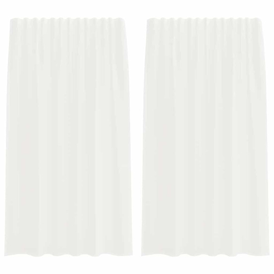 Rideaux en voile avec passe-tringles 2 pcs blanc