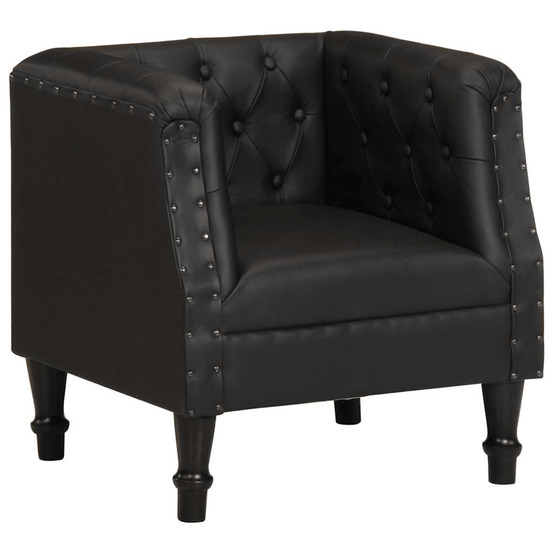 Fauteuil noir cuir véritable