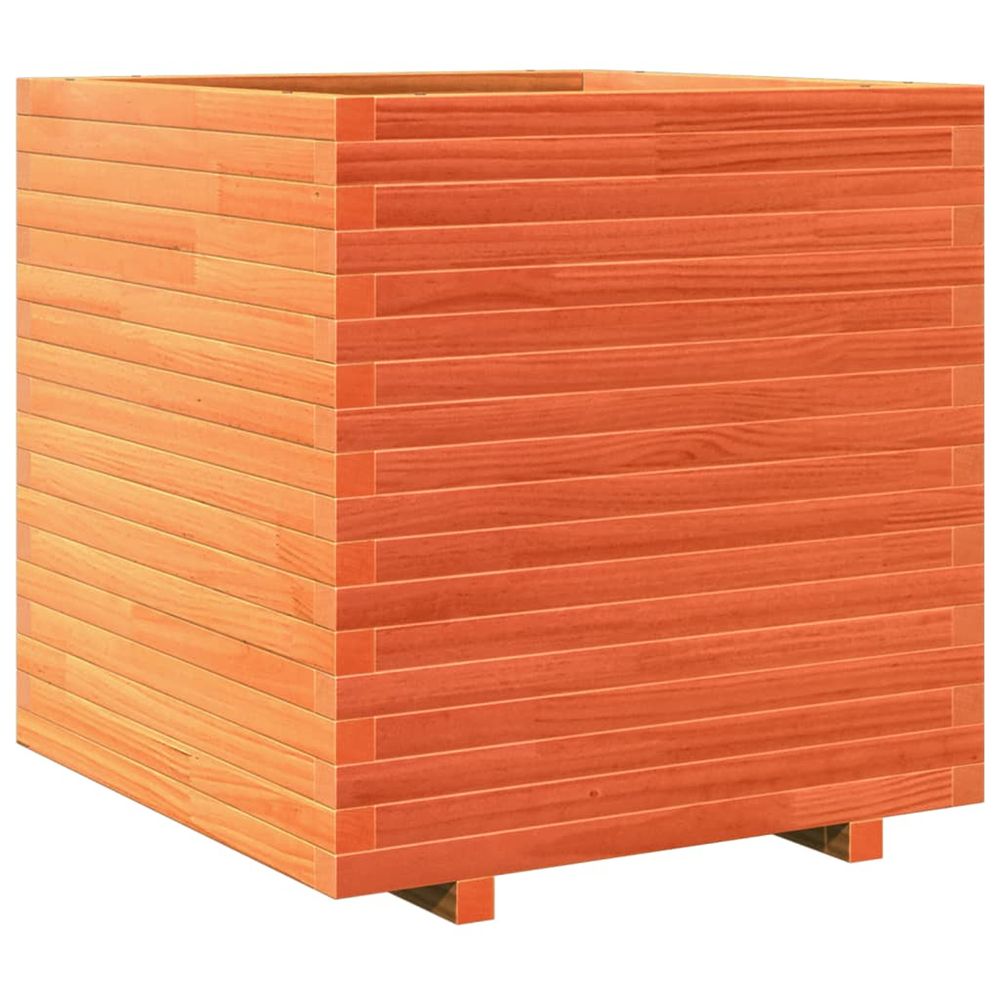 Jardinière d'extérieur cire marron 70x70x72 cm bois de pin massif