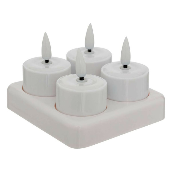 Lot de 4 bougies led rechargeables