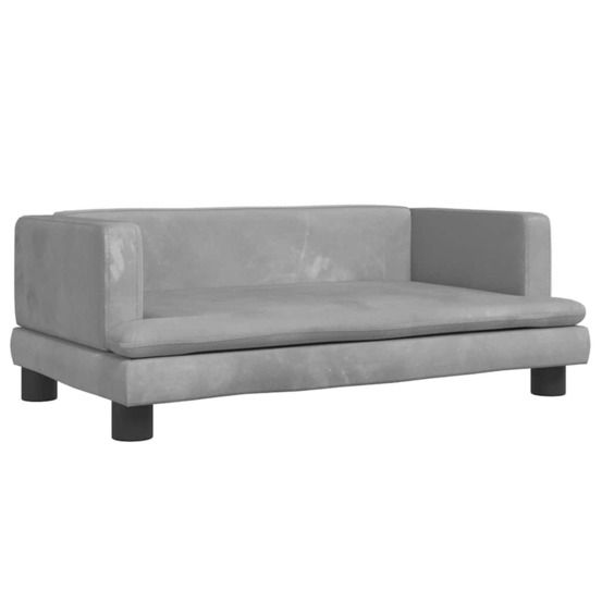 Lit pour chien gris clair 80x45x30 cm velours
