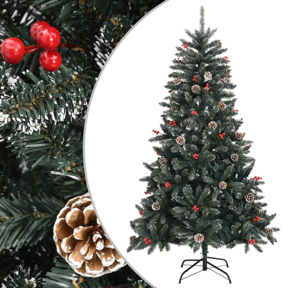 Sapin de noël artificiel avec support vert 150 cm pvc