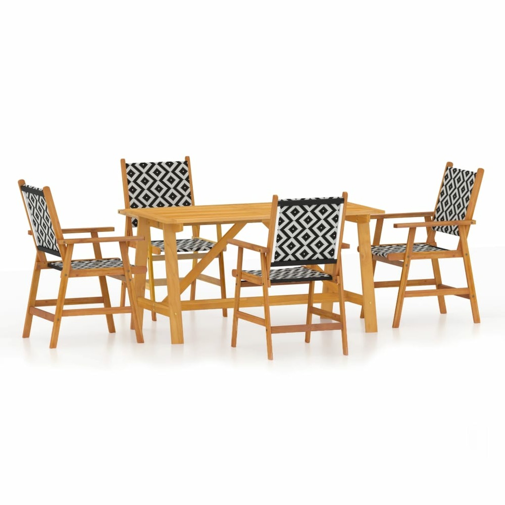 Ensemble à manger de jardin 5 pcs bois d'acacia solide