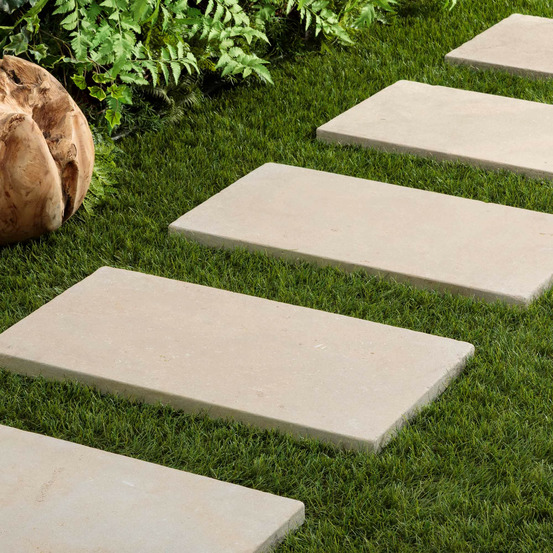 Pas japonais rectangle pierre de l'atlas beige 61x33x3 cm (à l'unité) - ro'ma nature