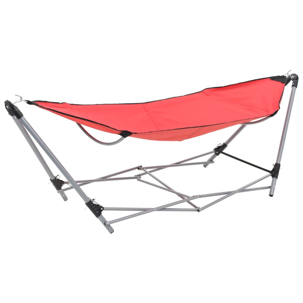Hamac avec support pliable rouge