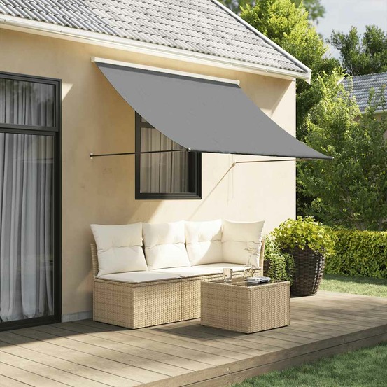 Auvent rétractable anthracite 200x150 m tissu et acier