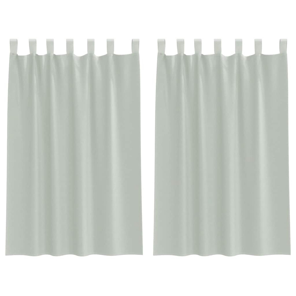 Rideaux en voile avec boucles 2 pcs gris clair 140x175 cm