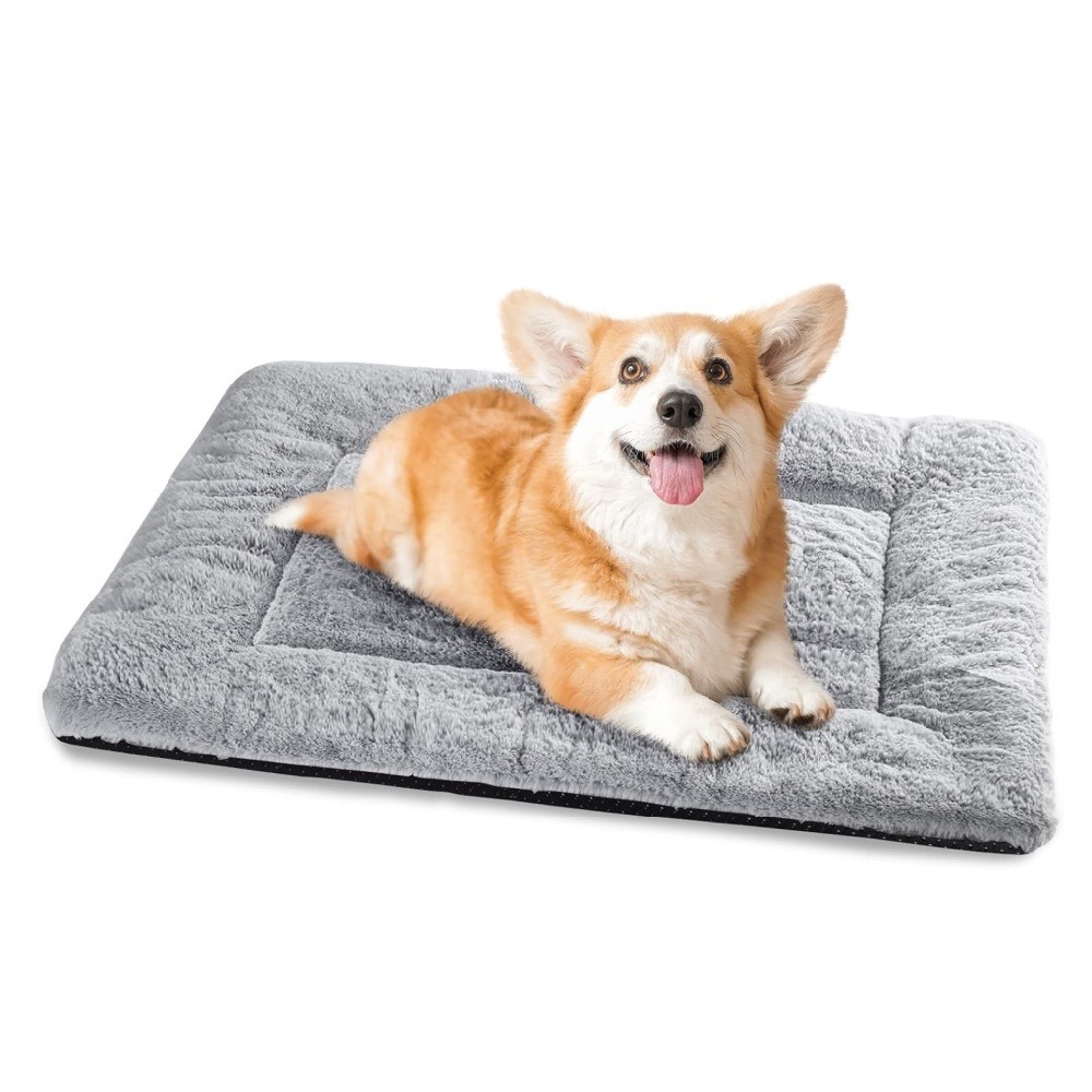 Panier coussin moelleux pour chien gris confortable doux