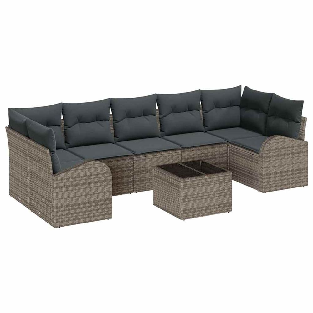 Ensemble de canapé de jardin 8 pc 7-nombre de places gris