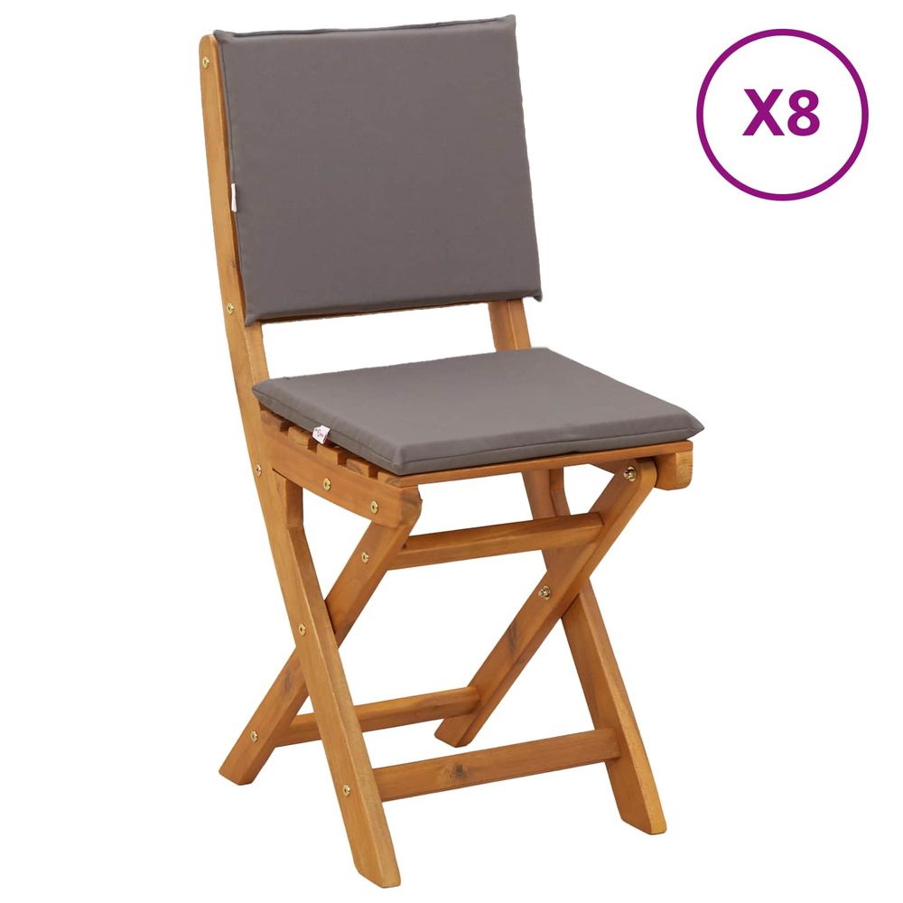 Chaises de bistrot d'extérieur 8 pc gris foncé