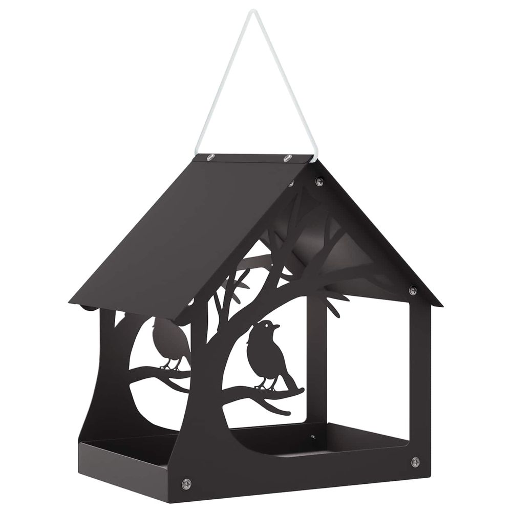Mangeoire à oiseaux suspendue acier noir