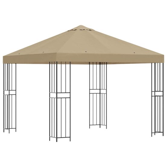 Pavillon 3 x 3 m beige polyester et acier 190 gsm