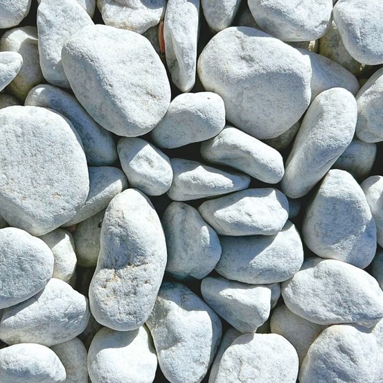 Pack 600kg galet de marbre blanc de carrare ø 40/60 mm (24 sacs x 25kg) - livraison standard