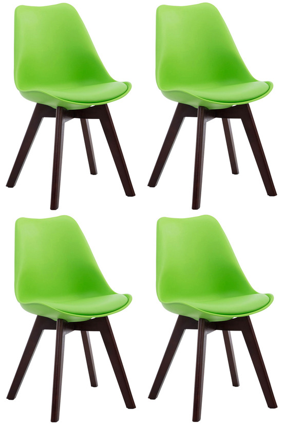 Lot de 4 chaises visiteurs borneo v2 simili cuir noyer