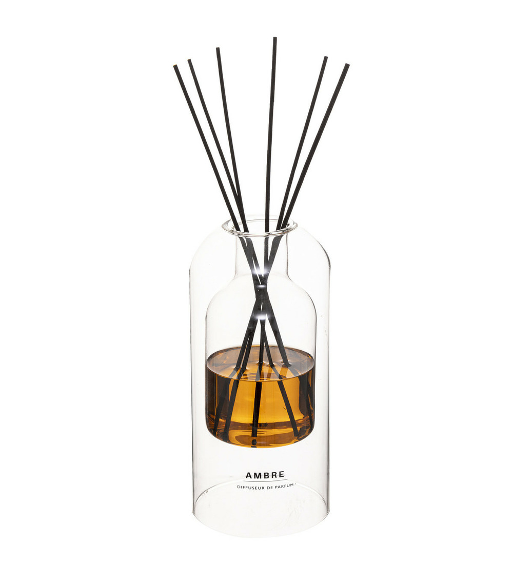 Diffuseur de parfum ambre 500 ml avec 6 bâtonnets
