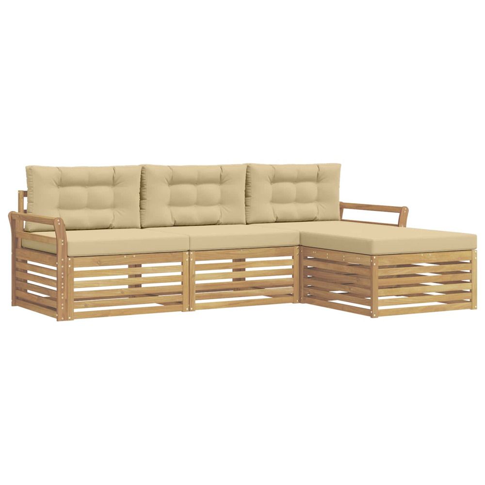 Ensemble de canapés d'extérieur 4 pc blanc et beige