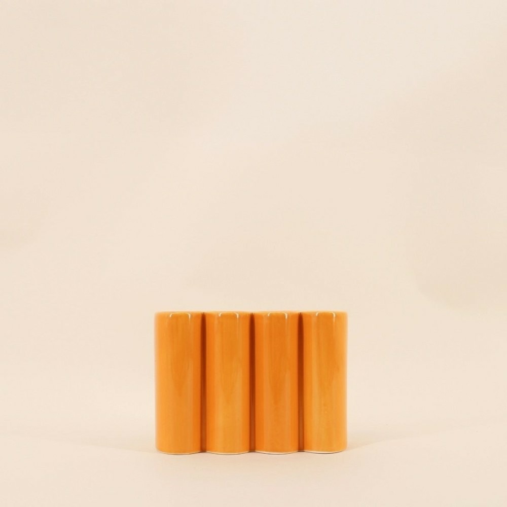 Vase en céramique alvéolé coloré, h17cm