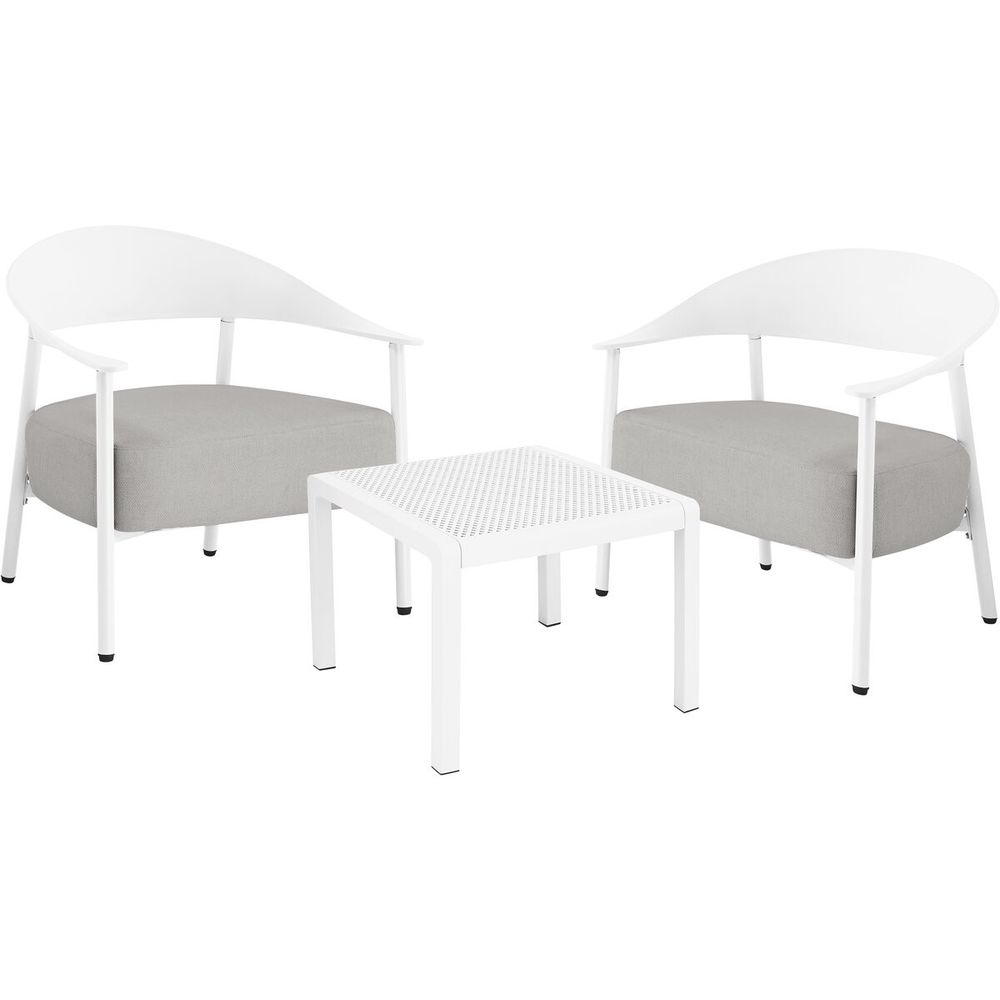 Salon de jardin en métal et plastique 
