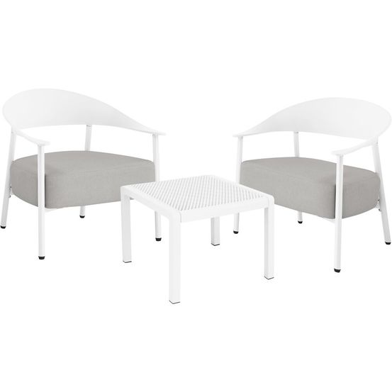Salon de jardin en métal et plastique