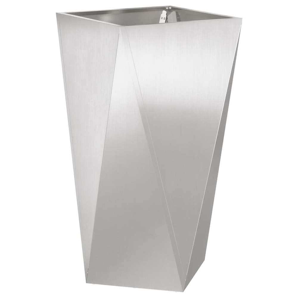 Jardinière d'extérieur argent 40 x 40 x 75 cm acier inoxydable