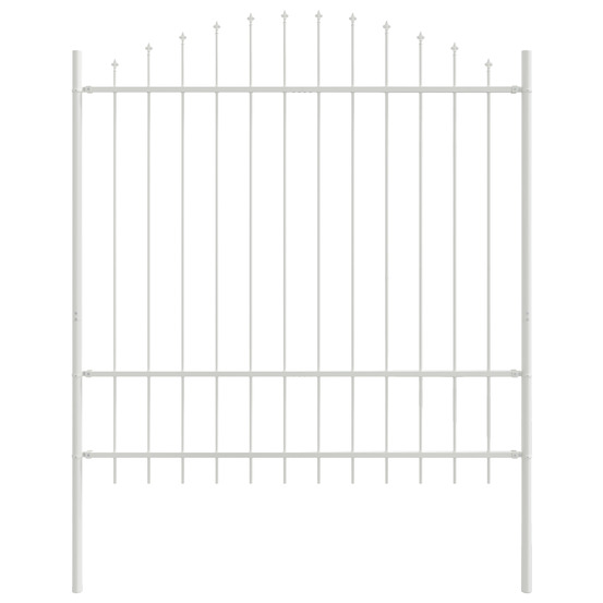 Clôture de jardin avec un sommet en arc blanc 1,7x1,75 m en acier