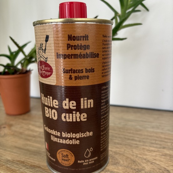 Huile de lin cuite bio - 500 ml
