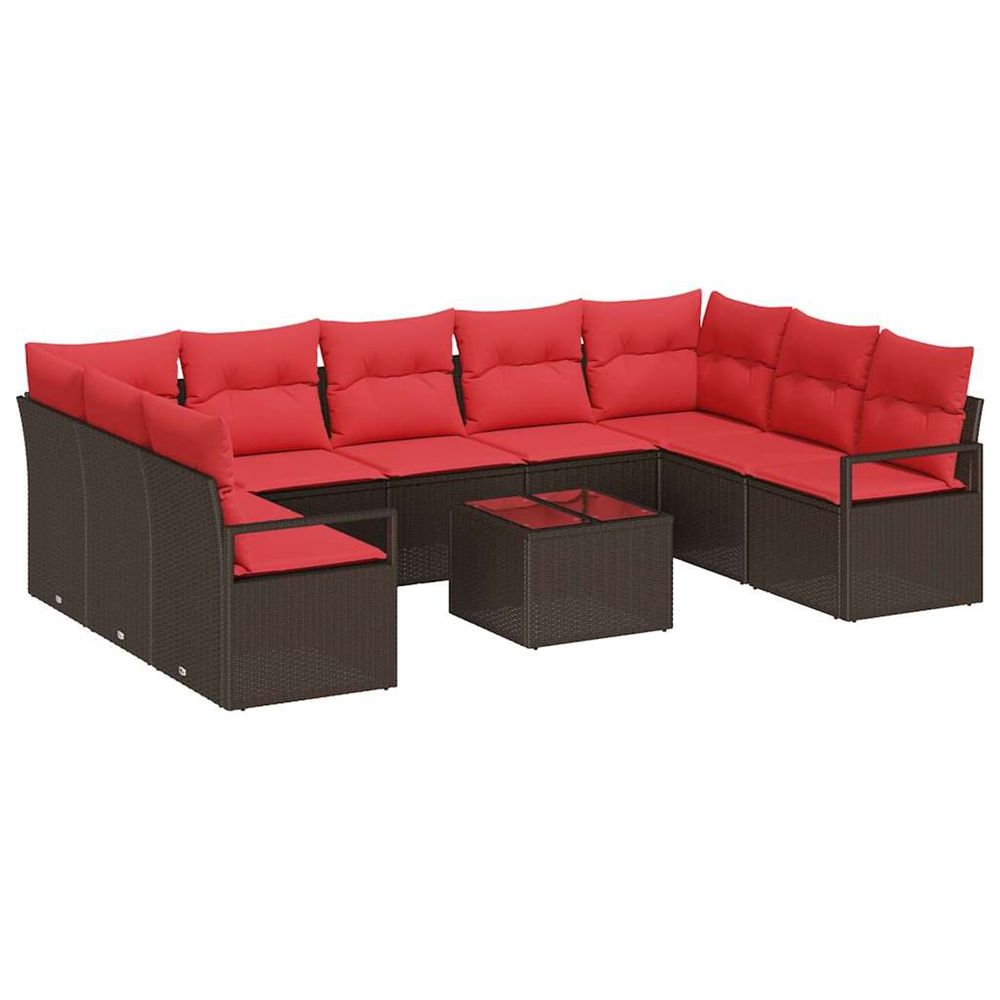 Ensemble de canapés 10 pc marron polyrotin