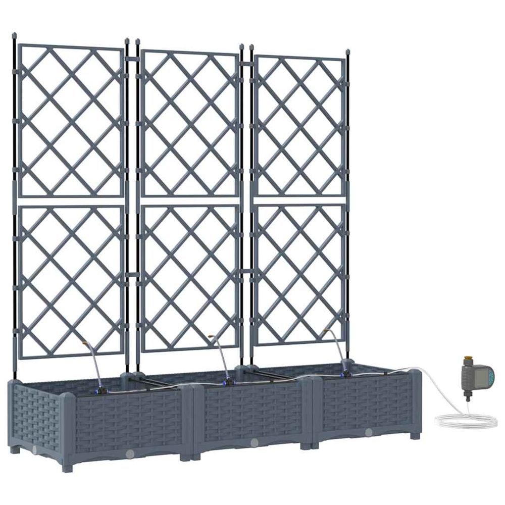 Cache-pot de jardin 3 pc gris clair 120 x 40 x 126 cm pp