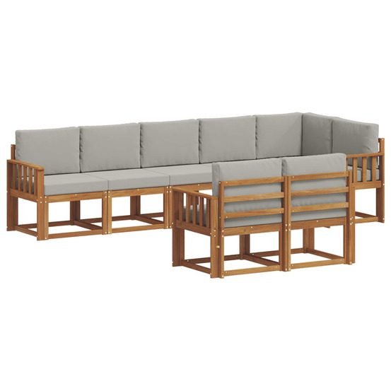 Ensemble de canapés d'extérieur 8 pcs gris naturel et clair