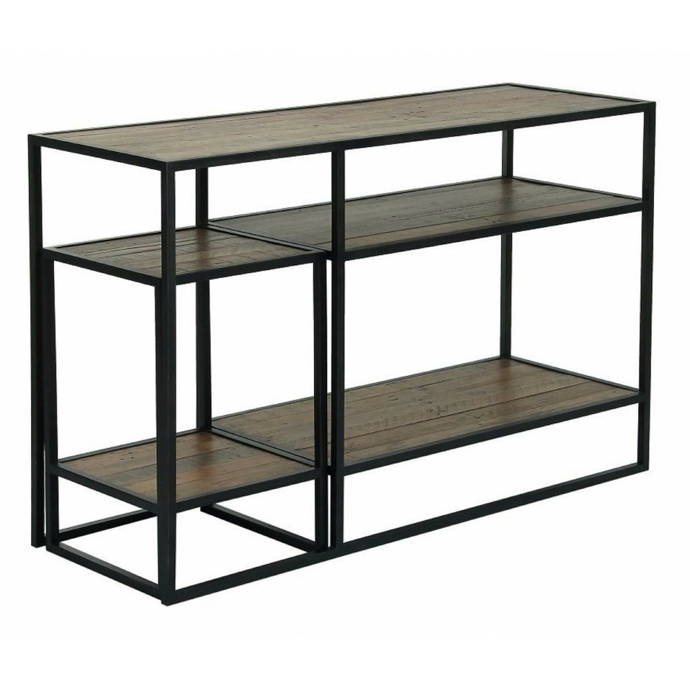 Console avec bout de canapé gigogne mdf marron - manufacture interior's