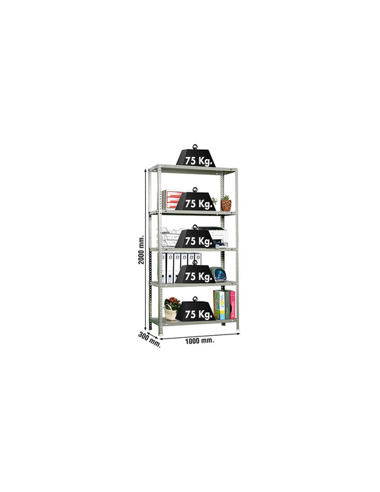 Etagère légère avec vis advantage plus 5/300 gris gris 2000x1000x300 - simonrack