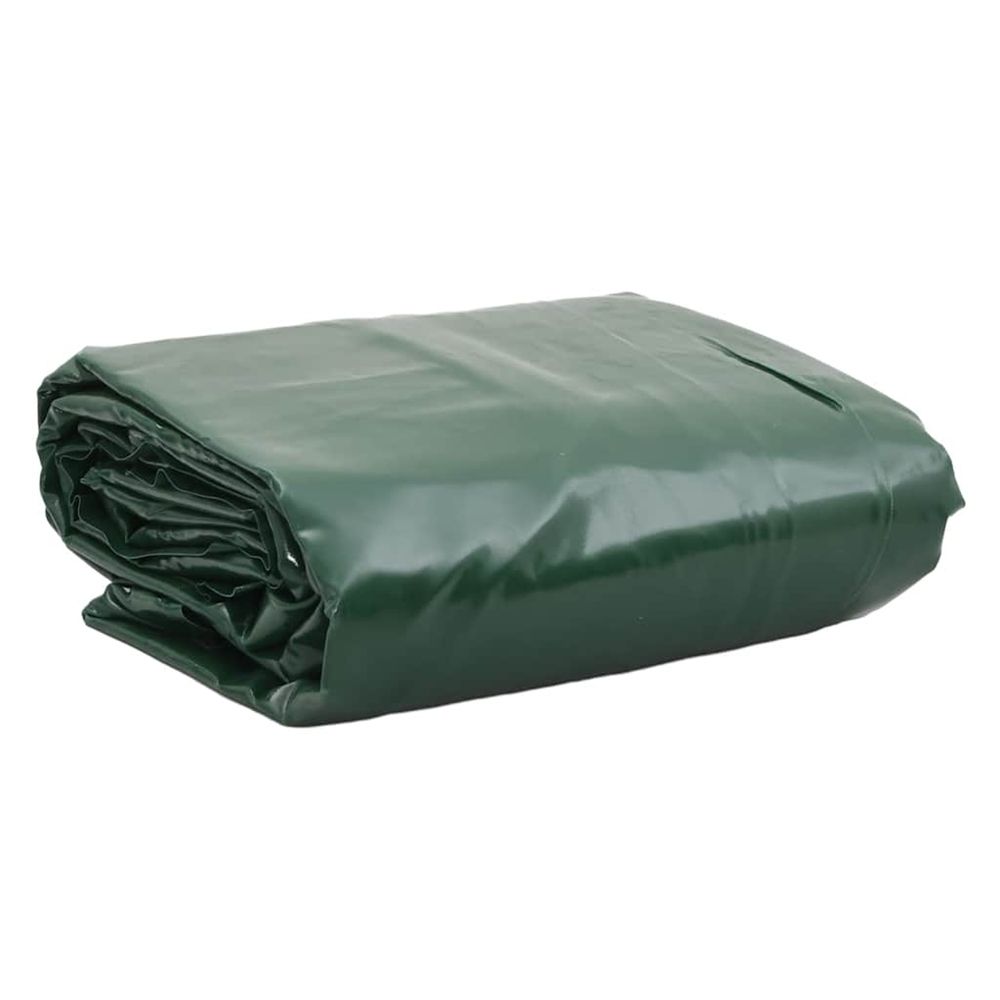 Bâche 650g / m² vert 5 x 5 m toile avec revêtement en pvc