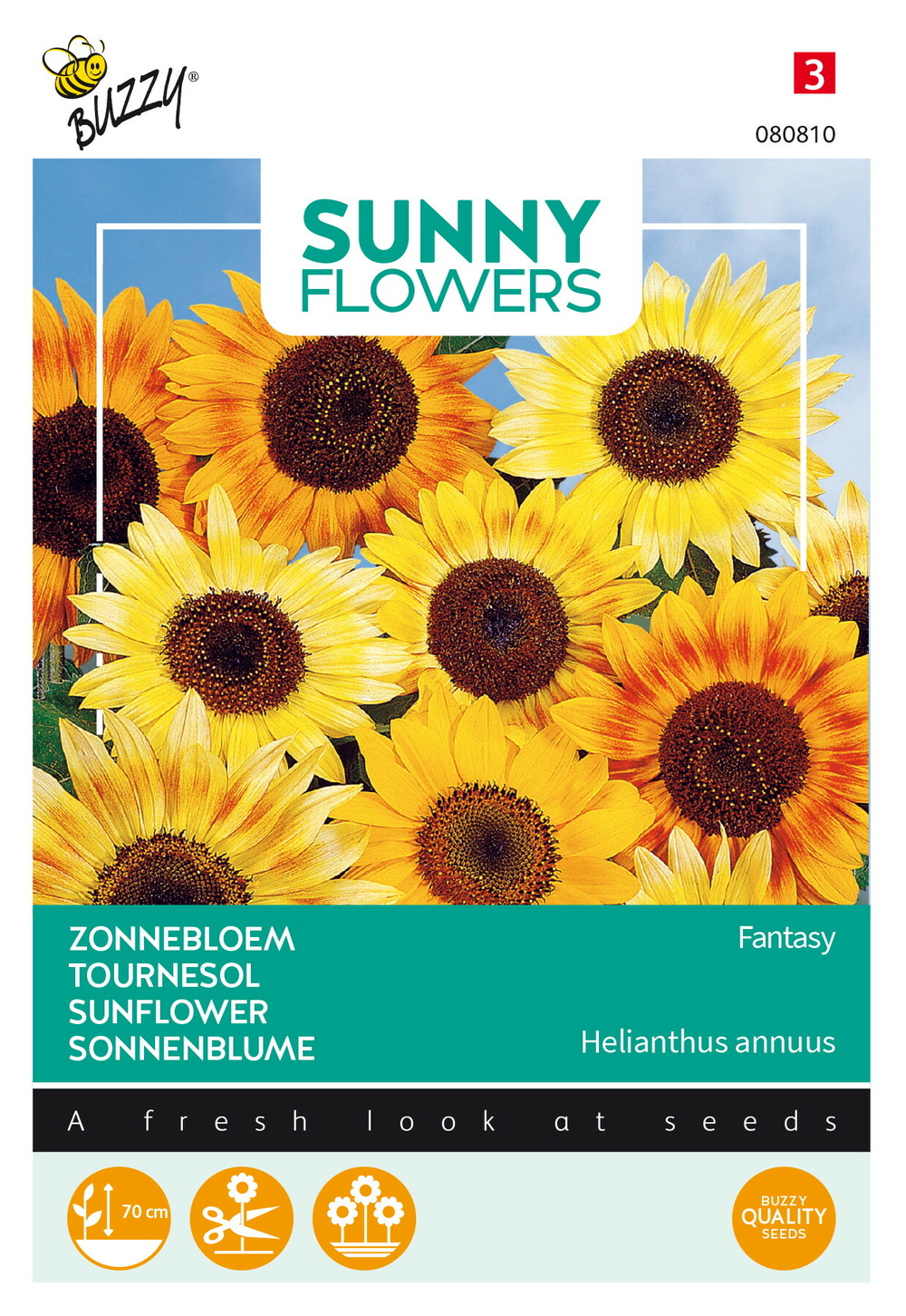 Buzzy sunny flowers, tournesol fantasy - ca. 1 gr (livraison gratuite)
