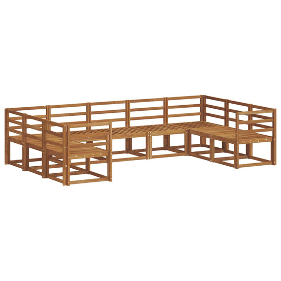 Ensemble de canapés d'extérieur 9 pcs naturel