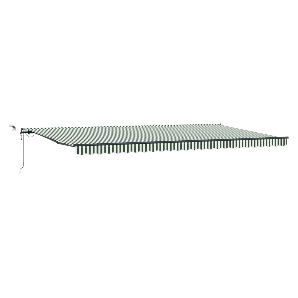 Tissu de auvent vert et blanc 600 x 350 x 165 cm polyester