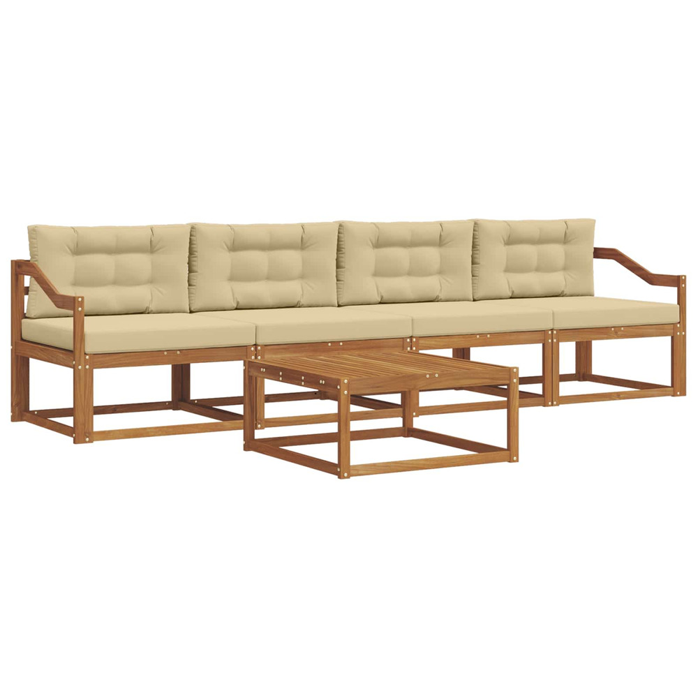 Ensemble de canapés d'extérieur 5 pcs naturel et beige