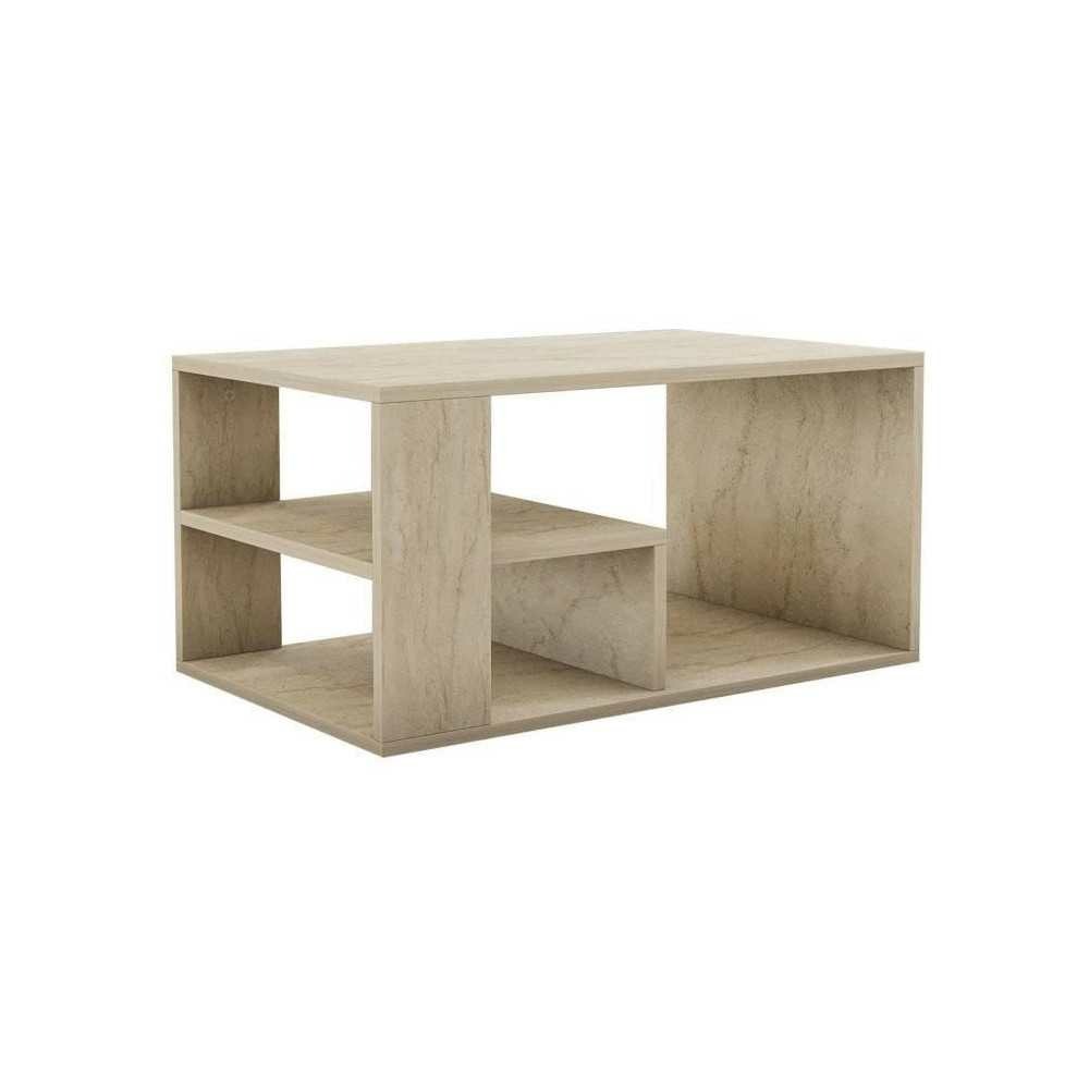 Table basse - eros - rectangulaire - travertin - 80 x 50 x 40 cm