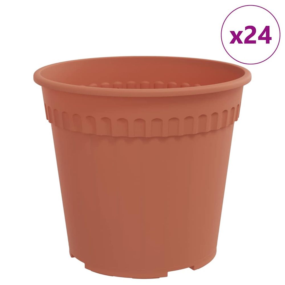 Pot à fleurs rond 24 pc rouge brique ø 19 x 16,5 cm plastique