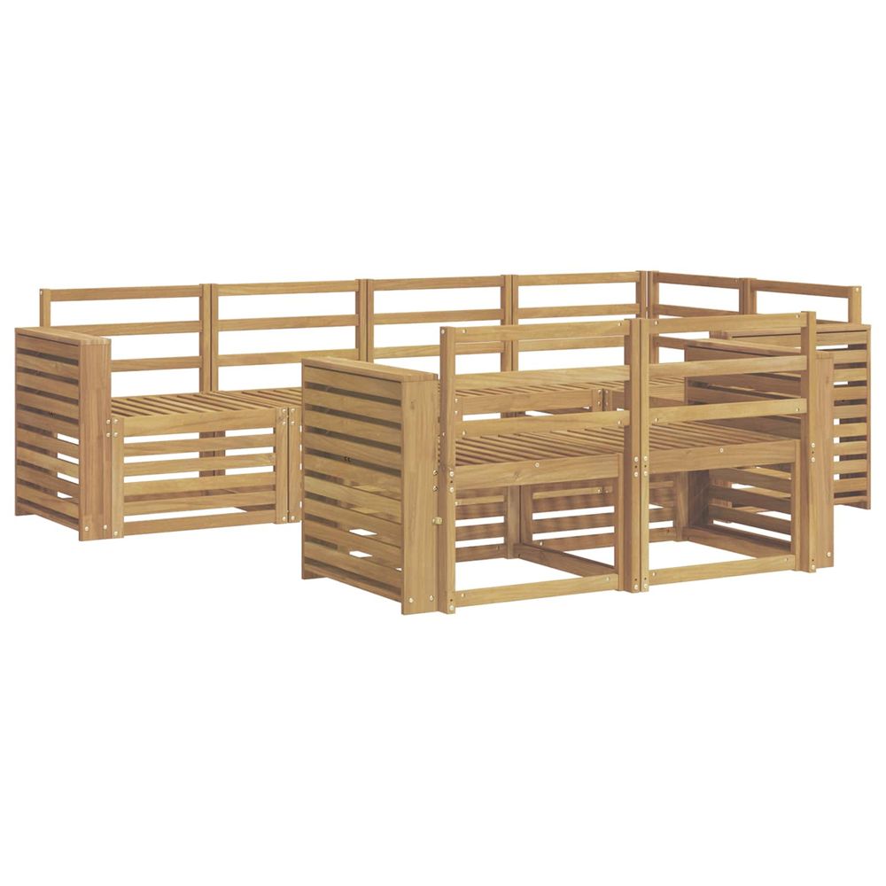 Ensemble de canapés d'extérieur 7 pc blanc bois d'acacia massif