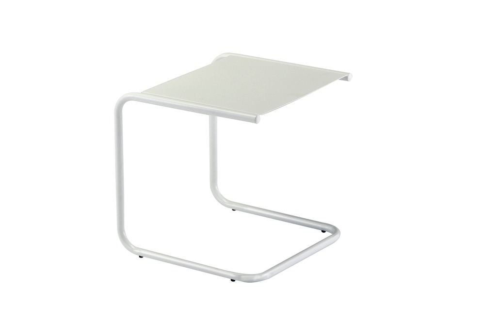 Table basse - Club - aluminium blanc - L. 39xl. 38xH. 41,5cm