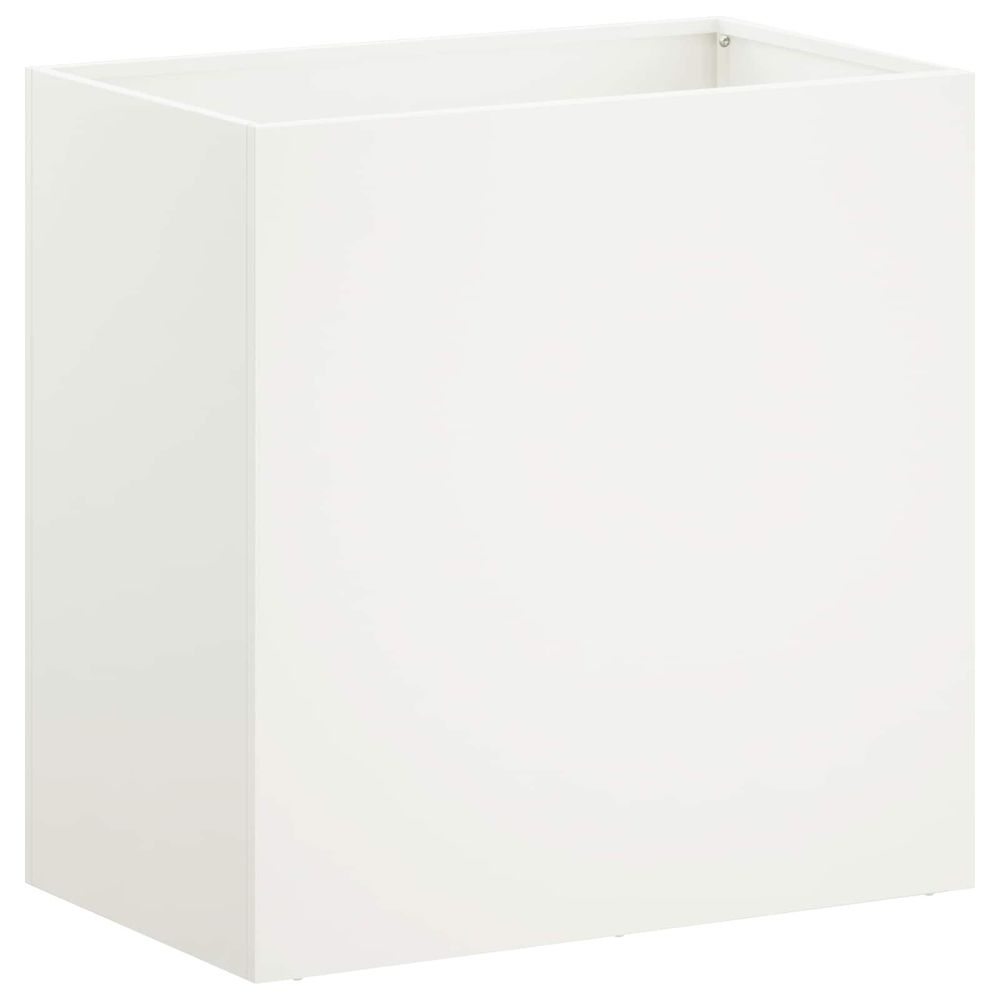 Cache-pot de jardin blanc 50 x 30 x 50 cm acier laminé à froid