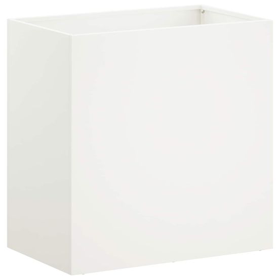 Cache-pot de jardin blanc 50 x 30 x 50 cm acier laminé à froid