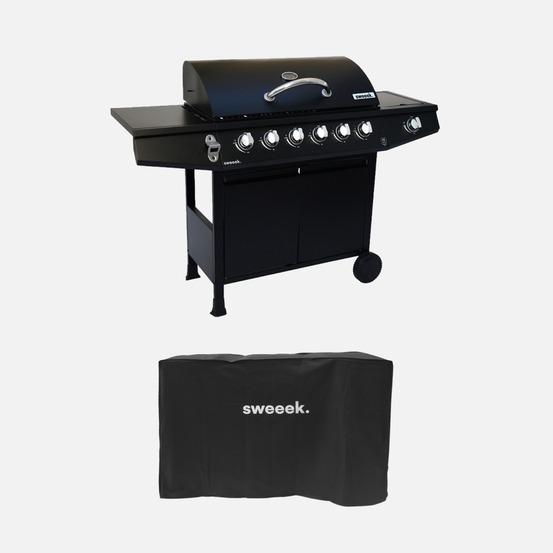 Barbecue au gaz treville - 7 brûleurs dont un feu latéral, avec thermomètre et housse - cuisine extérieure