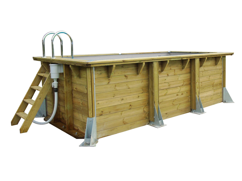 Piscine bois azura 4,00 x 2,00 x 1,26 m - liner beige