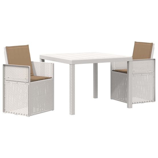 Ensemble de salle à manger pour jardin 3 pc blanc et taupe pp