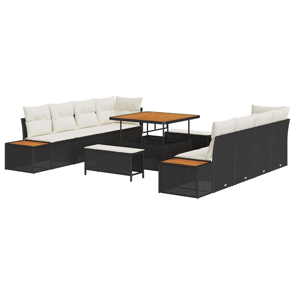 Ensemble de canapé de jardin 11 pc 10-nombre de places noir